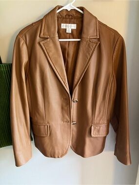 Petite Sophisticate leather blazer